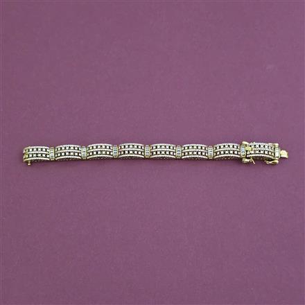 American Diamond Openable Bracelet with Rhodium Plating 2 Tone Plating Mehndi Plating