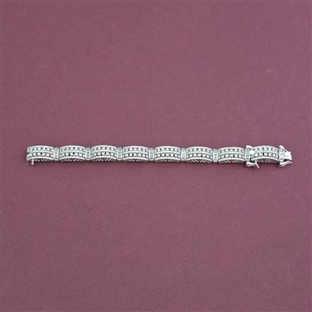 American Diamond Openable Bracelet with Rhodium Plating 2 Tone Plating Mehndi Plating