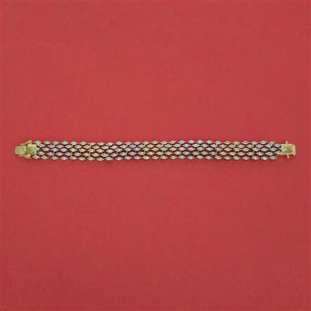 American Diamond Openable Bracelet with Rhodium Plating 2 Tone Plating Mehndi Plating