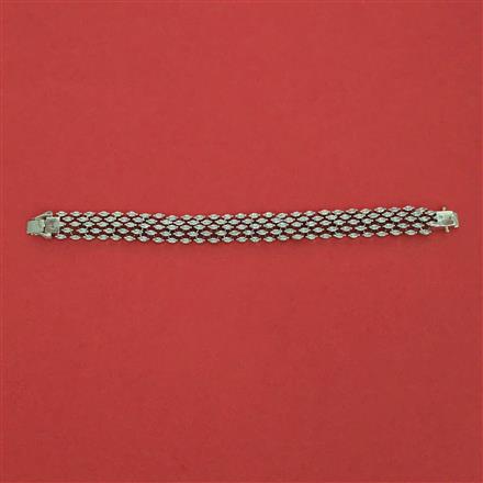 American Diamond Openable Bracelet with Rhodium Plating 2 Tone Plating Mehndi Plating