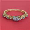 American Diamond Openable kada with Rhodium Plating 2 Tone Plating Mehndi Plating