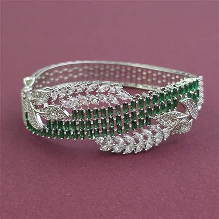 American Diamond Openable kada with Rhodium Plating
