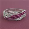 American Diamond Openable kada with Rhodium Plating