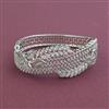 American Diamond Openable kada with Rhodium Plating
