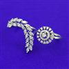 American Diamond Adjustable Ring with Rhodium Plating 2 Tone Plating Mehndi Plating