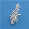 American Diamond Adjustable Ring with Rhodium Plating 2 Tone Plating Mehndi Plating