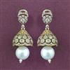American Diamond Jhumki with Rhodium Plating 2 Tone Plating Mehndi Plating