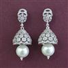 American Diamond Jhumki with Rhodium Plating 2 Tone Plating Mehndi Plating