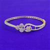 American Diamond Openable kada with Rhodium Plating 2 Tone Plating
