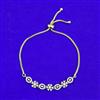 American Diamond Adjustable Bracelet with Rhodium Plating 2 Tone Plating