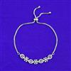 American Diamond Adjustable Bracelet with Rhodium Plating 2 Tone Plating