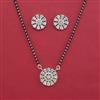 American Diamond Classic Mangalsutra with Rhodium Plating 2 Tone Plating