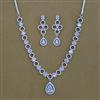 American Diamond Classic Necklace with Rhodium Plating