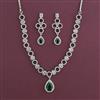 American Diamond Classic Necklace with Rhodium Plating