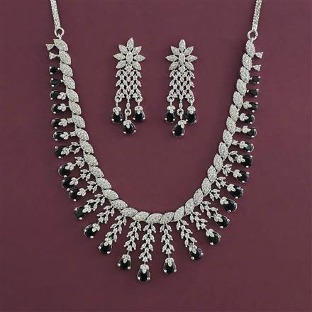 American Diamond Classic Necklace with Rhodium Plating