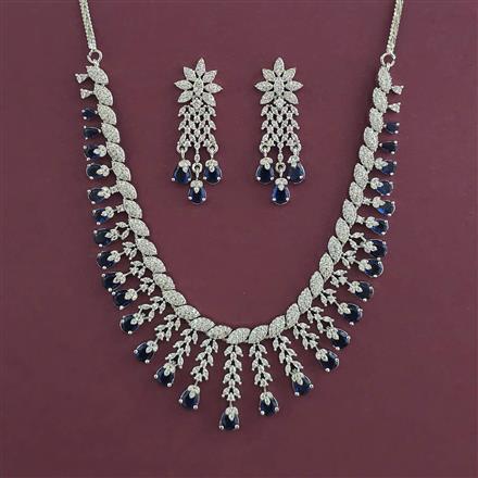 American Diamond Classic Necklace with Rhodium Plating
