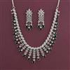 American Diamond Classic Necklace with Rhodium Plating