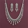 American Diamond Classic Necklace with Rhodium Plating