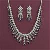 American Diamond Classic Necklace with Rhodium Plating
