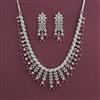 American Diamond Classic Necklace with Rhodium Plating