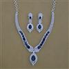 American Diamond Classic Necklace with Rhodium Plating