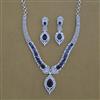 American Diamond Classic Necklace with Rhodium Plating