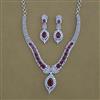 American Diamond Classic Necklace with Rhodium Plating