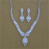 American Diamond Classic Necklace with Rhodium Plating