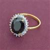 American Diamond Adjustable Ring with 2 Tone Plating