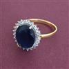 American Diamond Adjustable Ring with 2 Tone Plating