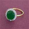 American Diamond Adjustable Ring with 2 Tone Plating