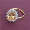 American Diamond Adjustable Ring with 2 Tone Plating