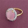 American Diamond Adjustable Ring with 2 Tone Plating