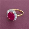 American Diamond Adjustable Ring with 2 Tone Plating