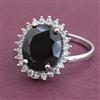 American Diamond Adjustable Ring with Rhodium Plating