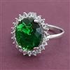 American Diamond Adjustable Ring with Rhodium Plating