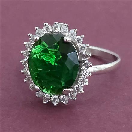 American Diamond Adjustable Ring with Rhodium Plating