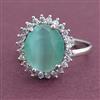 American Diamond Adjustable Ring with Rhodium Plating