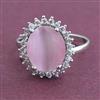 American Diamond Adjustable Ring with Rhodium Plating