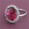 American Diamond Adjustable Ring with Rhodium Plating