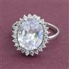 American Diamond Adjustable Ring with Rhodium Plating