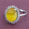 American Diamond Adjustable Ring with Rhodium Plating