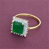 American Diamond Adjustable Ring with 2 Tone Plating