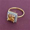 American Diamond Adjustable Ring with 2 Tone Plating
