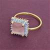 American Diamond Adjustable Ring with 2 Tone Plating