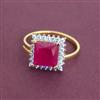 American Diamond Adjustable Ring with 2 Tone Plating