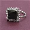 American Diamond Adjustable Ring with Rhodium Plating