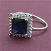 American Diamond Adjustable Ring with Rhodium Plating