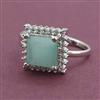 American Diamond Adjustable Ring with Rhodium Plating
