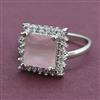 American Diamond Adjustable Ring with Rhodium Plating